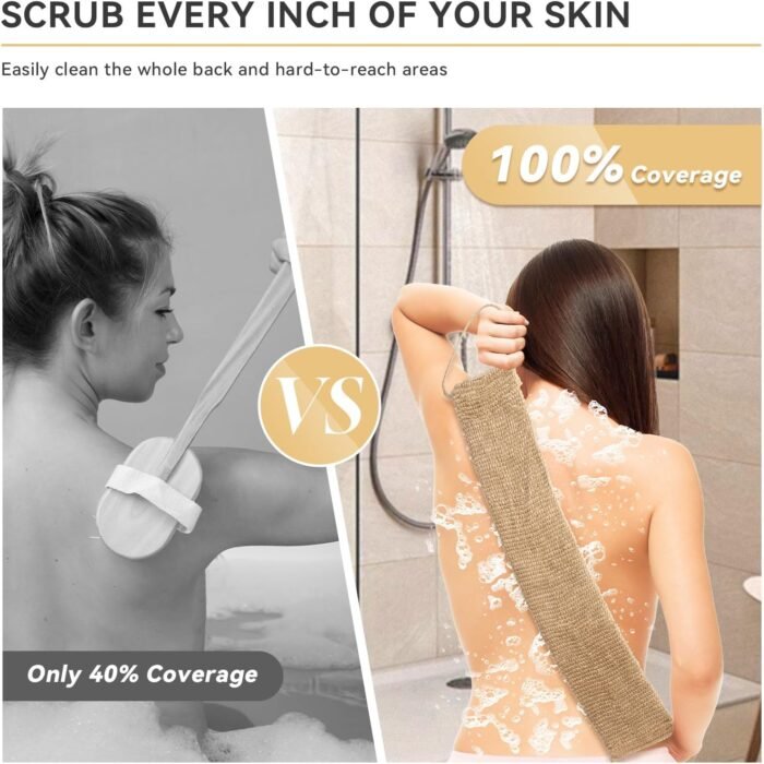 Exfoliating Hemp Back Scrubber with Hand - Image 3