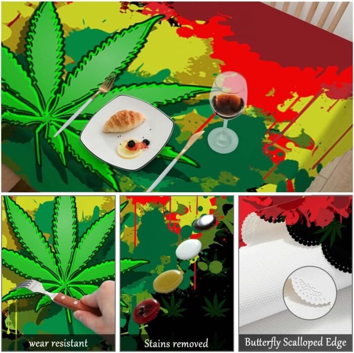 Swono Marijuana Leaf Rectangular Tablecl - Image 6