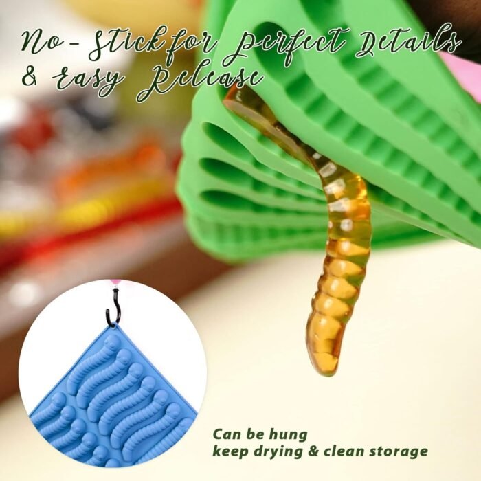 Large Gummy Bear and Worm Mold Silicone, - Image 4