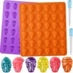HUAKENER Gummy Skull Candy Molds, 2 Pack