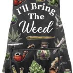 MNIGIU Weed Leaf Apron With Pockets I'll