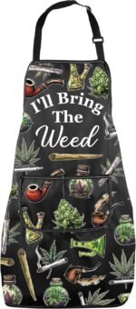 MNIGIU Weed Leaf Apron With Pockets I'll
