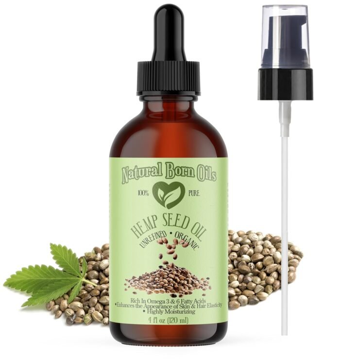 Natural Born Oils Hemp Seed Oil, 4oz, Or - Image 1
