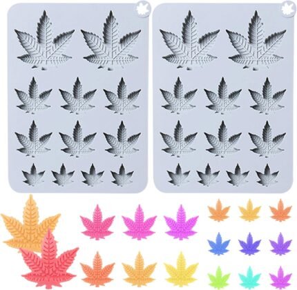 Leaf Silicone Mold Trays, 2Pcs Nonstick