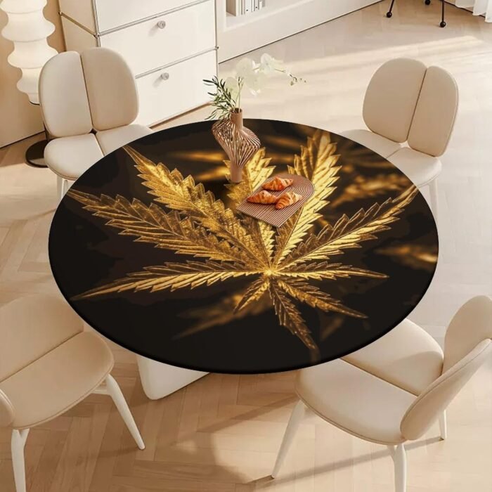 Round Fitted Tablecloth Waterproof Stain - Image 4