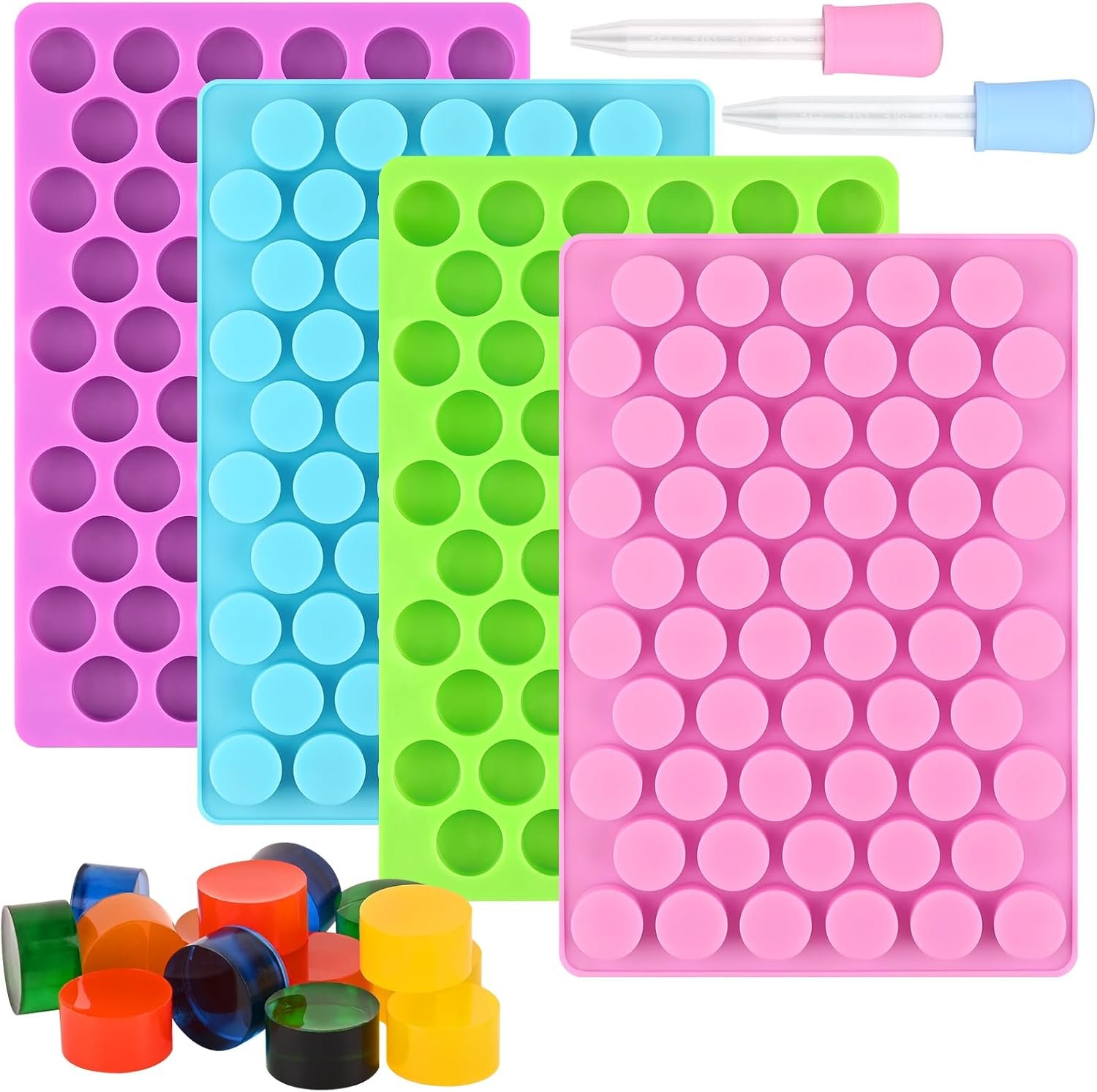 71fEPrDN-6L._AC_SL1500_.jpg Sakolla Round Candy Molds Silicone, 220 - Image 1