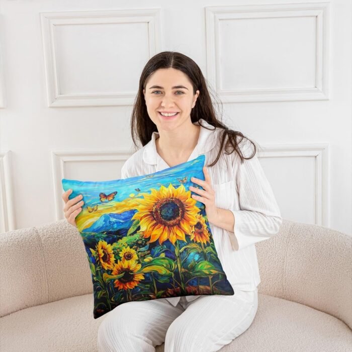 Yellow Sunflowers Throw Pillow Covers Co - Image 4