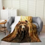 Rustic Bear Kids Flannel Blanket Wildlif - Image 3