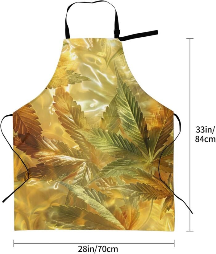 Golden Cannabis - Apron, with 2 Pockets, - Image 4