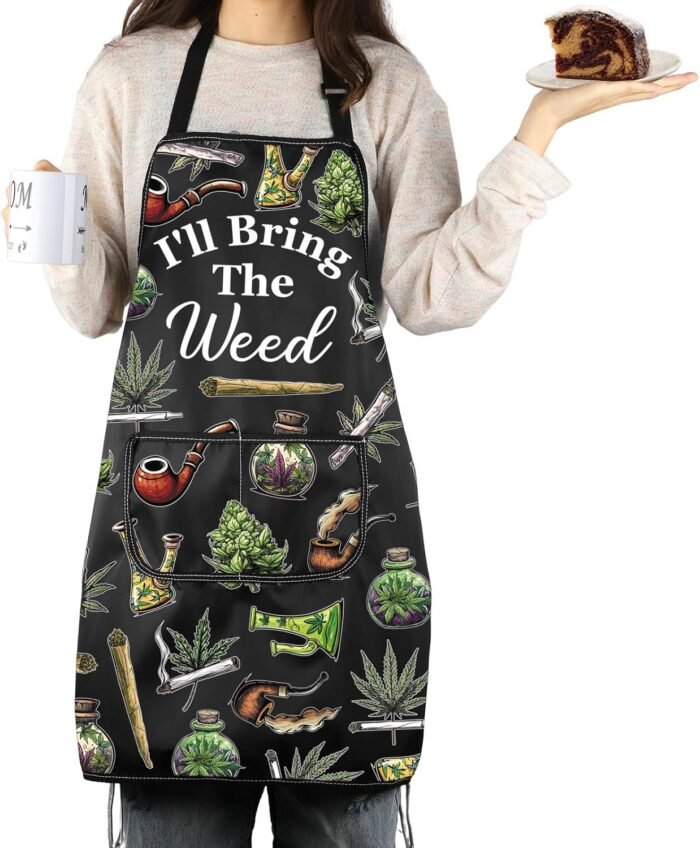 MNIGIU Weed Leaf Apron With Pockets I'll - Image 6