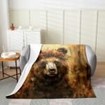 Rustic Bear Kids Flannel Blanket Wildlif - Image 2