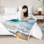 Castle Fairy Ocean Beach Plush Throw Bla - Image 6