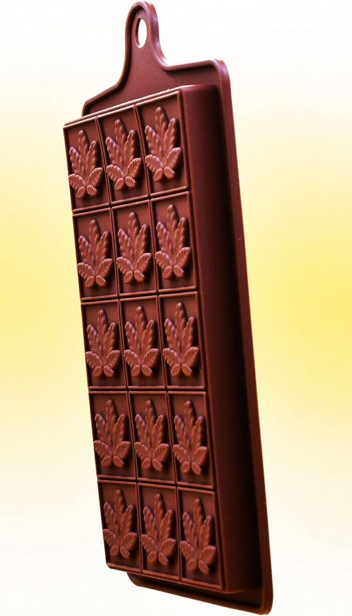 Silicone Marijuana Leaf shaped mold Choc - Image 1