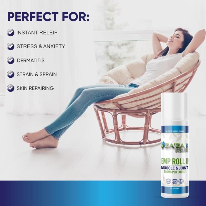 500mg Hemp Relief Roll-On Gel, ZA'ZA K O - Image 5