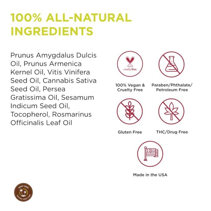 Hemp Seed Massage & Body Oil, Unscented - Image 5