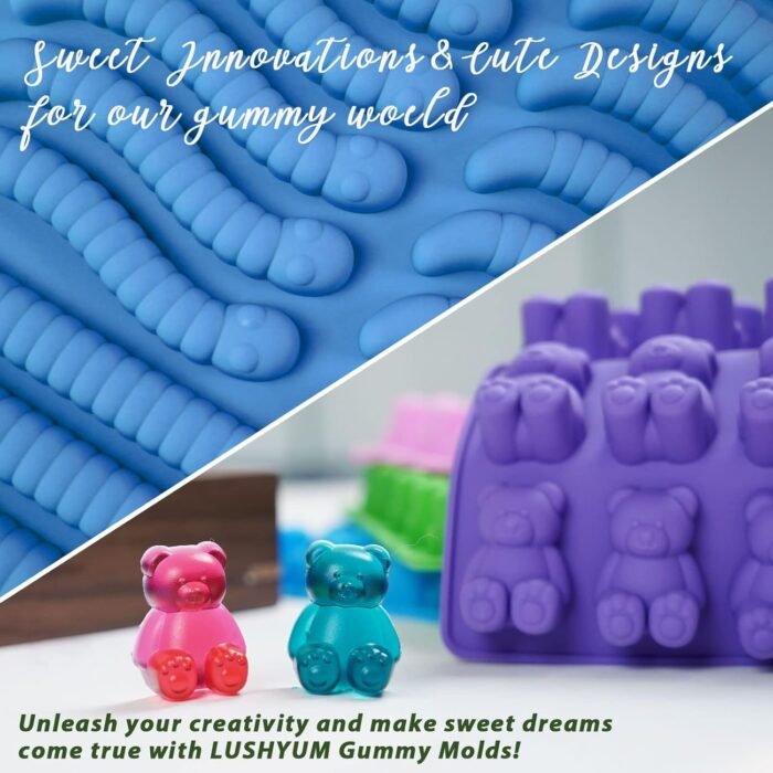 Large Gummy Bear and Worm Mold Silicone, - Image 5