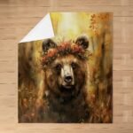 Rustic Bear Kids Flannel Blanket Wildlif