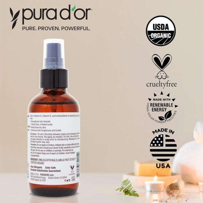 PURA D'OR Organic Amla Oil (4oz / 118mL) - Image 5