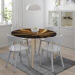 Golden Cannabis Tablecloth Round Fitted - Image 2