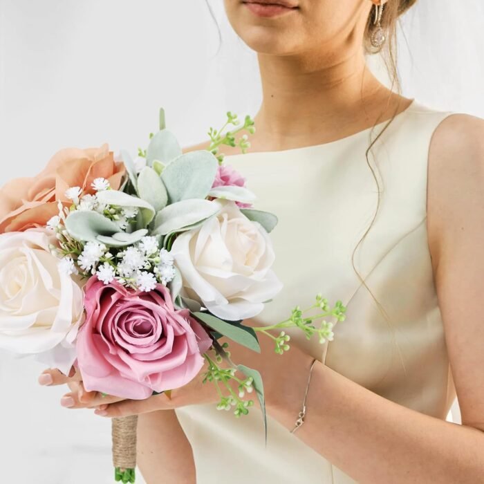 Bridesmaid Bouquets Set of 4 - Blush & P - Image 8