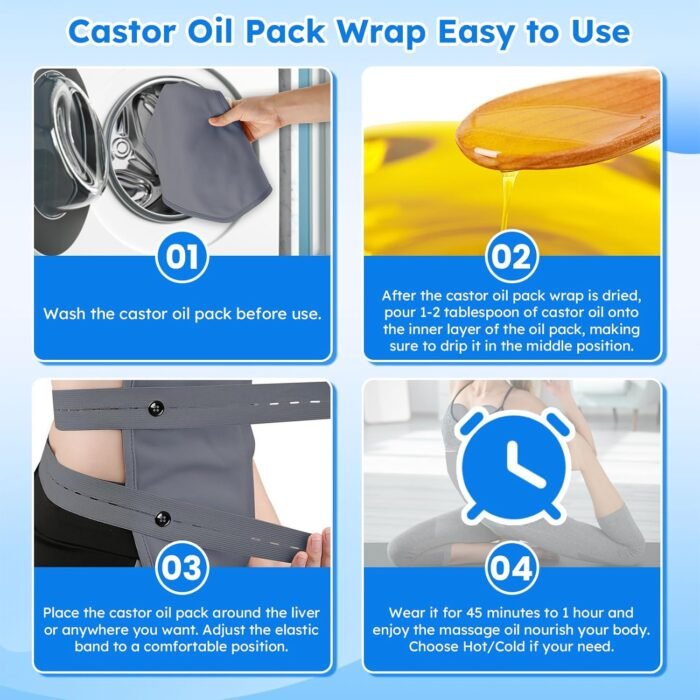 Castor Oil Pack Wrap,10 pcs Reusable Org - Image 8
