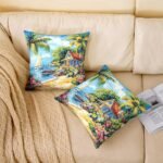 Summer Seaside Beach Pillow Cover 18"x18 - Image 2