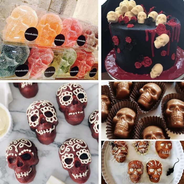 2Pcs Gummy Skull Candy Molds Silicone, C - Image 6