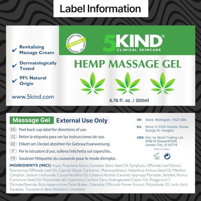 5kind Hemp Active Gel 6.76 fl oz- Hemp C - Image 10