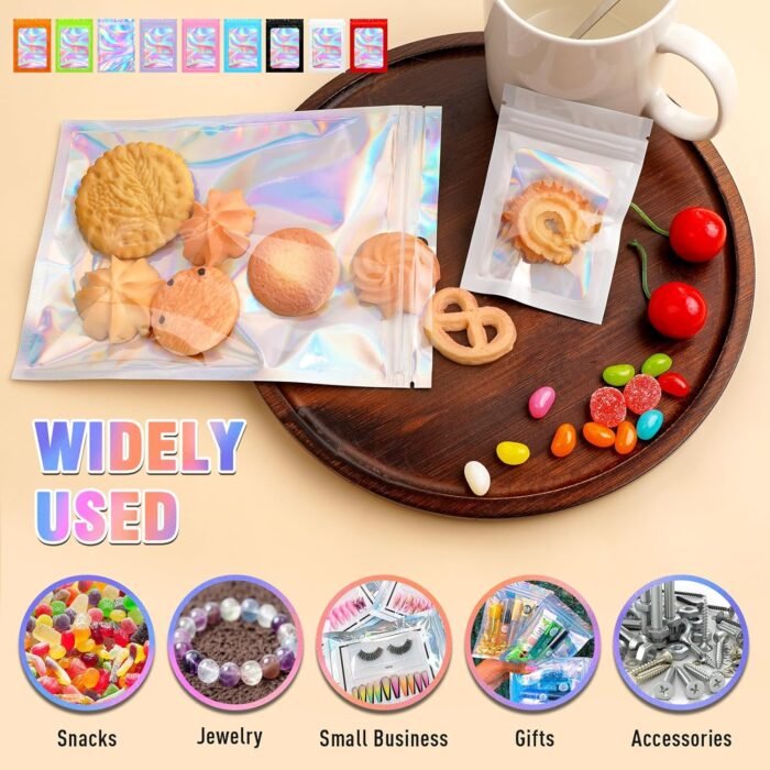 Mylar Bags, 100 PCS Holographic Bags, Sm - Image 2