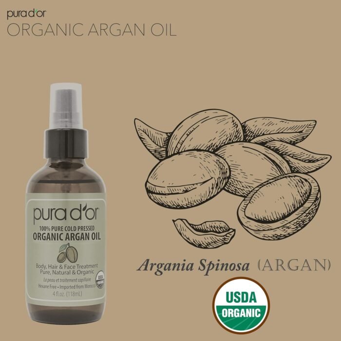 PURA D'OR 4 Oz ORGANIC Moroccan Argan Oi - Image 3