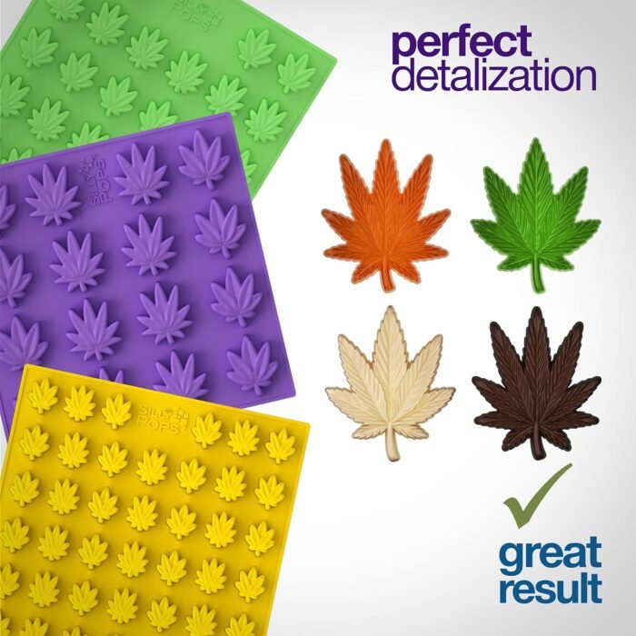 Weed Leaf Gummy Mold Bpa Free - Set of 3 - Image 2