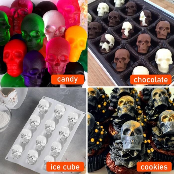 BUSOHA Gummy Skull Candy Molds Silicone, - Image 7
