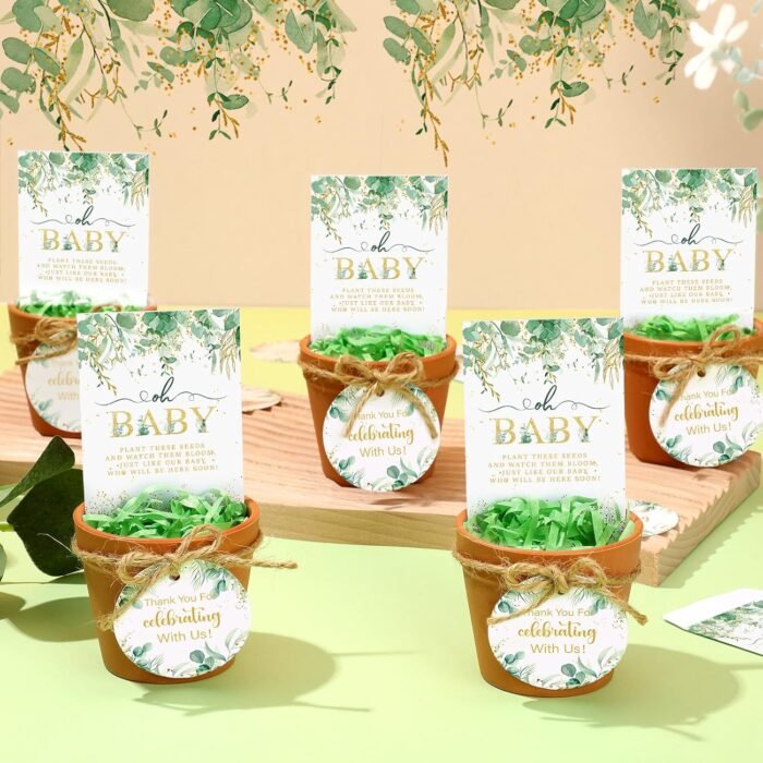 Ctosree 24 Sets Sage Green Baby Shower P - Image 4