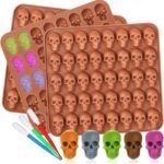 3 Pack Gummy Skull Silicone Candy Molds,