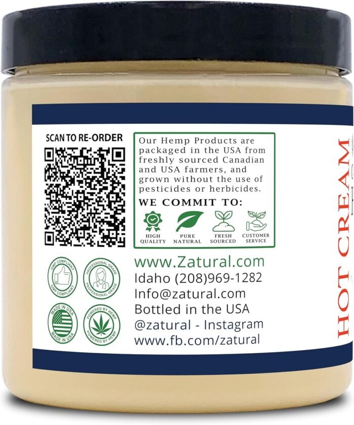 Zatural Hemp Hot Cream Massage Joints an - Image 7