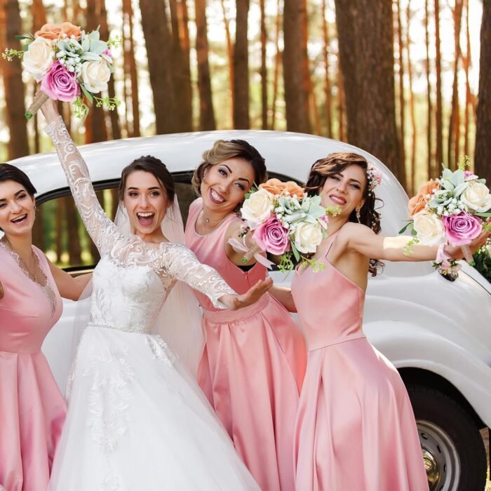 Bridesmaid Bouquets Set of 4 - Blush & P - Image 3