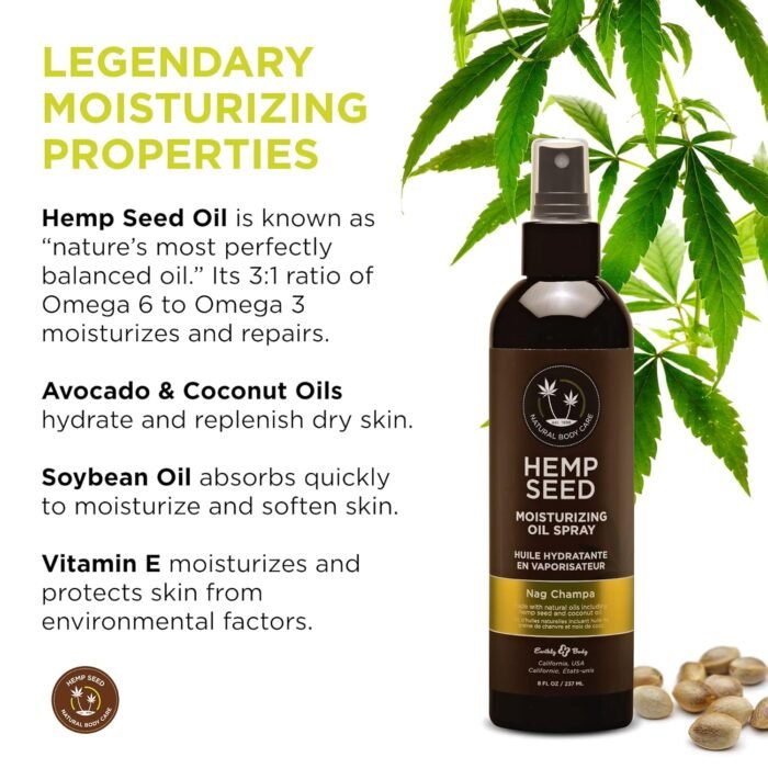 Hemp Seed Moisturizing Oil Spray - 8 oz - Image 3