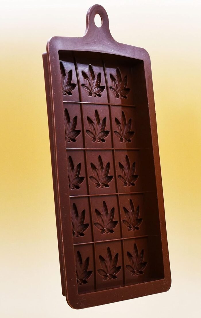 Silicone Marijuana Leaf shaped mold Choc - Image 2