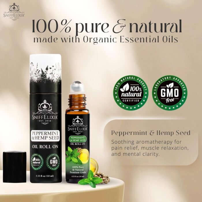 Peppermint Essential Oil Roll On with He - Image 3