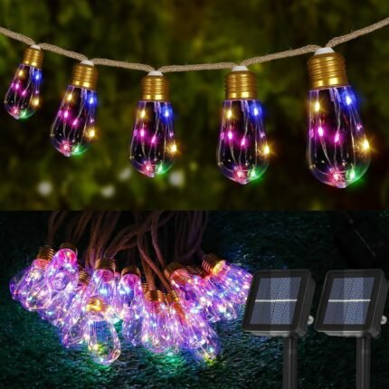 Solar Outdoor String Lights 2Pack 24FT V