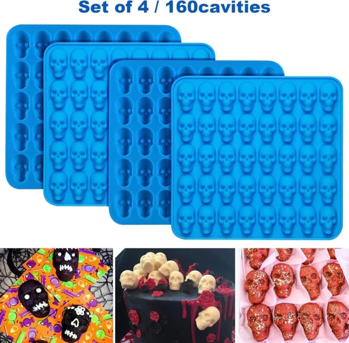 Sidosir 4Pcs Gummy Skull Chocolate Molds - Image 4