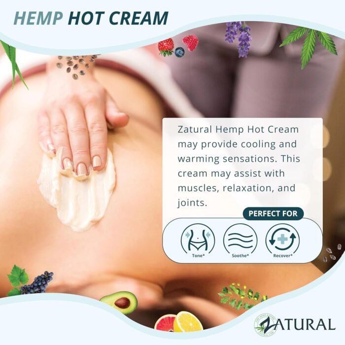 Zatural Hemp Hot Cream Massage Joints an - Image 2