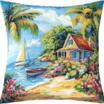 Summer Seaside Beach Pillow Cover 18"x18