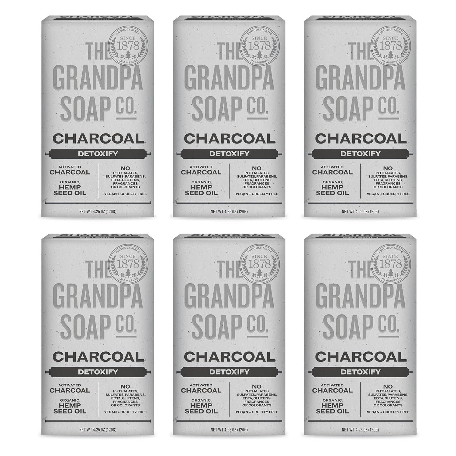 81LgxCkBwjL._SL1500_.jpg The Grandpa Soap Company Charcoal Bar So - Image 1