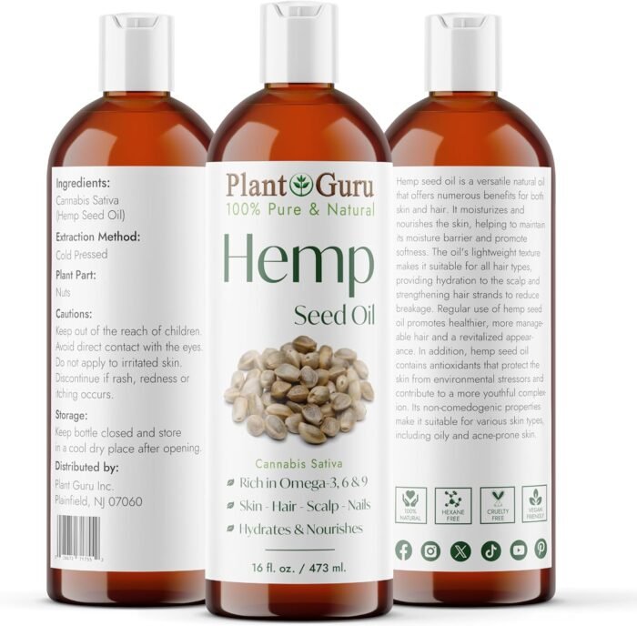 Hemp Seed Oil 16 oz. Virgin, Unrefined 1 - Image 2