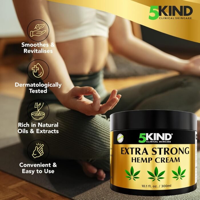5kind Extra Strong Hemp Cream 10.1 fl oz - Image 4