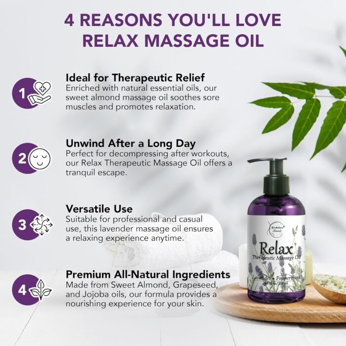 Relax Therapeutic Body Massage Oil - wit - Image 5