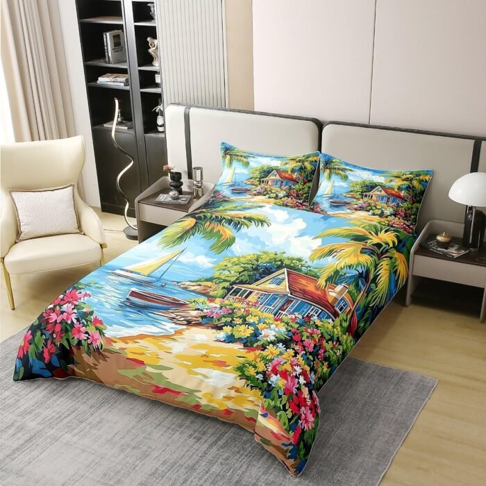 Summer Seaside Beach Cotton Duvet Cover - Image 2