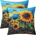 Yellow Sunflowers Throw Pillow Covers Co