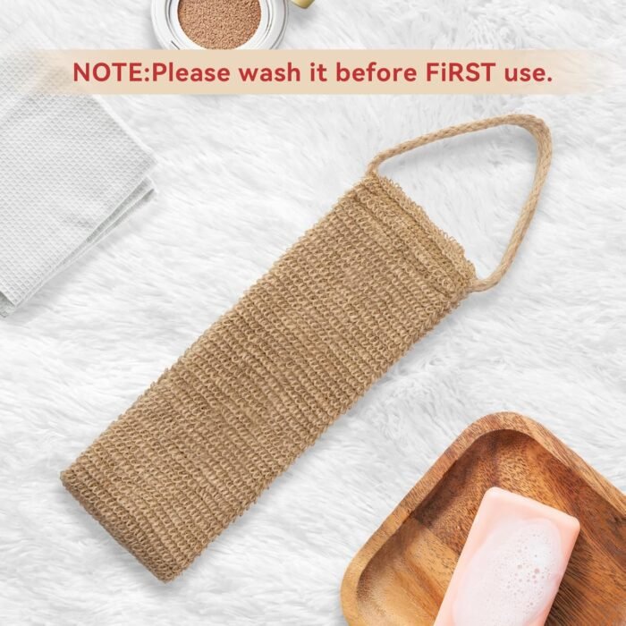 Exfoliating Hemp Back Scrubber with Hand - Image 7
